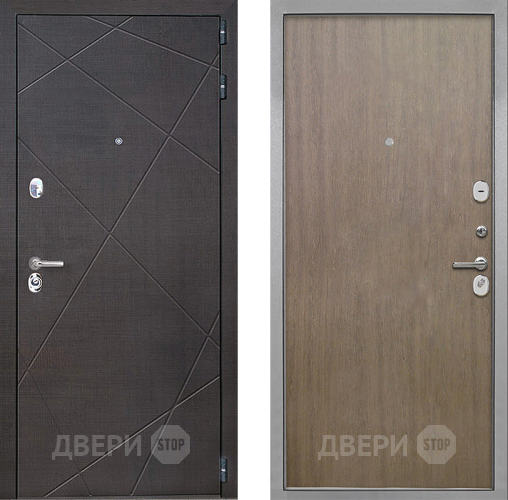 Входная металлическая Дверь Интекрон (INTECRON) Сенатор Лучи Гладкая шпон Венге коричневый в Пущино