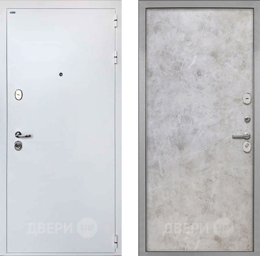 Входная металлическая Дверь Интекрон (INTECRON) Колизей White Гладкая Мрамор светлый в Пущино