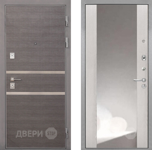 Входная металлическая Дверь Интекрон (INTECRON) Неаполь ФЛЗ-516 Зеркало Сосна белая в Пущино