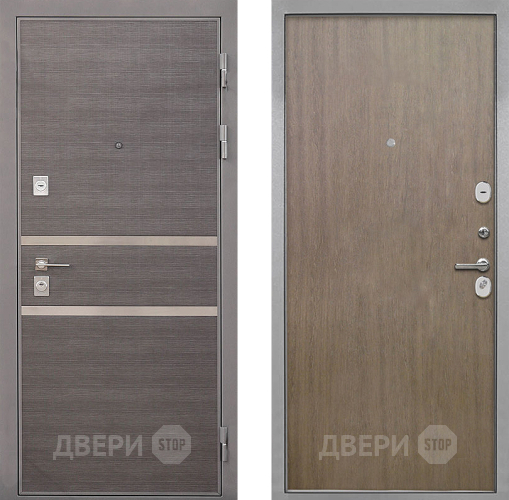 Входная металлическая Дверь Интекрон (INTECRON) Неаполь Гладкая шпон Венге коричневый в Пущино