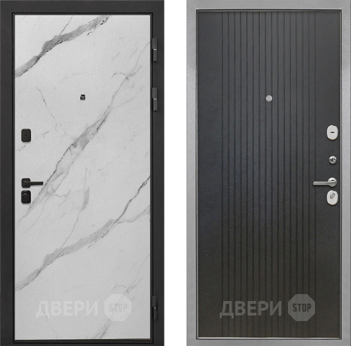 Входная металлическая Дверь Интекрон (INTECRON) Профит Black Мрамор Арктик ФЛ-295 Лофт черный в Пущино