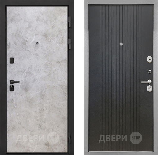 Входная металлическая Дверь Интекрон (INTECRON) Профит Black Мрамор Светлый ФЛ-295 Лофт черный в Пущино