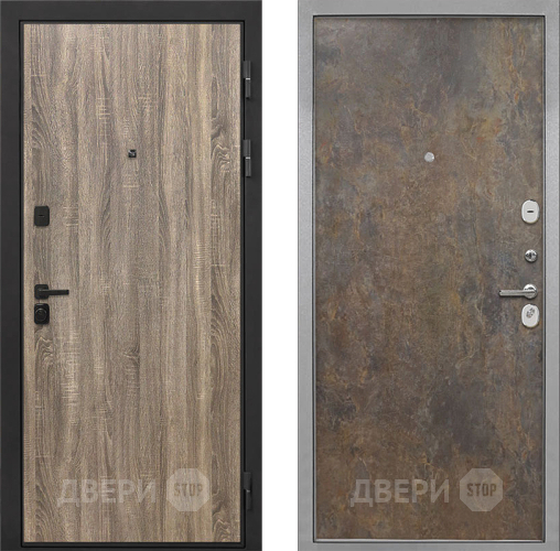 Входная металлическая Дверь Интекрон (INTECRON) Профит Black Дуб Турин Гладкая Гранж в Пущино