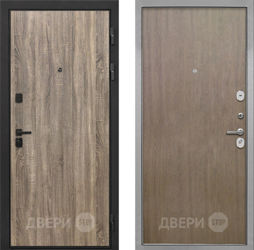 Входная металлическая Дверь Интекрон (INTECRON) Профит Black Дуб Турин Гладкая шпон Венге коричневый в Пущино