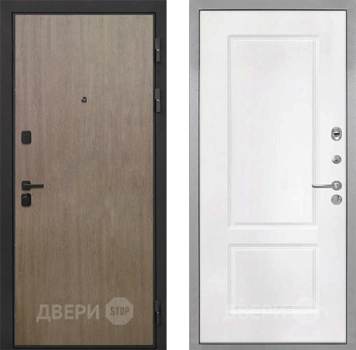Входная металлическая Дверь Интекрон (INTECRON) Профит Black Венге Коричневый КВ-2 Белый матовый в Пущино