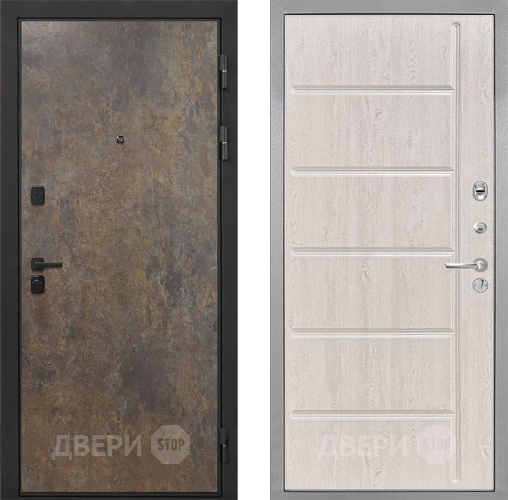 Входная металлическая Дверь Интекрон (INTECRON) Профит Black Гранж ФЛ-102 Сосна белая в Пущино