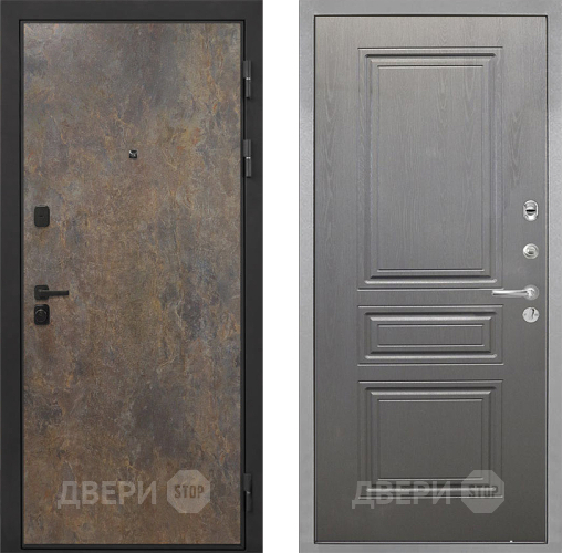 Входная металлическая Дверь Интекрон (INTECRON) Профит Black Гранж ФЛ-243 Графит вуд дуб в Пущино