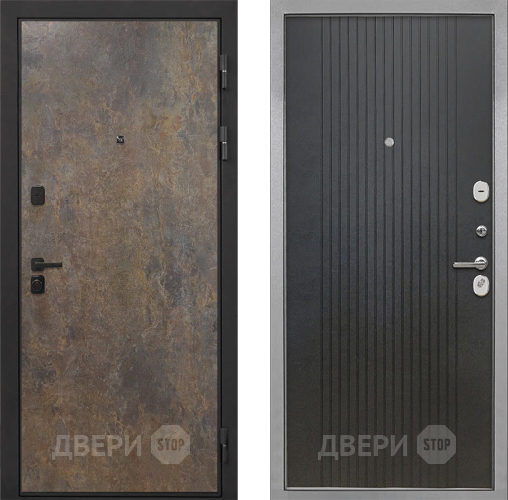 Входная металлическая Дверь Интекрон (INTECRON) Профит Black Гранж ФЛ-295 Лофт черный в Пущино