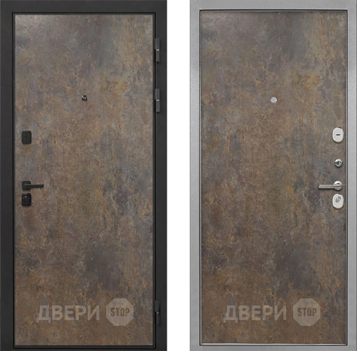 Входная металлическая Дверь Интекрон (INTECRON) Профит Black Гранж Гладкая Гранж в Пущино