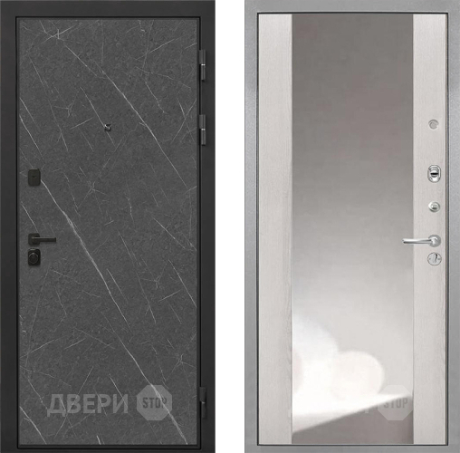 Входная металлическая Дверь Интекрон (INTECRON) Профит Black Гранит Лава Оникс ФЛЗ-516 Зеркало Сосна белая в Пущино