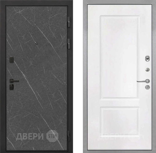 Входная металлическая Дверь Интекрон (INTECRON) Профит Black Гранит Лава Оникс КВ-2 Белый матовый в Пущино