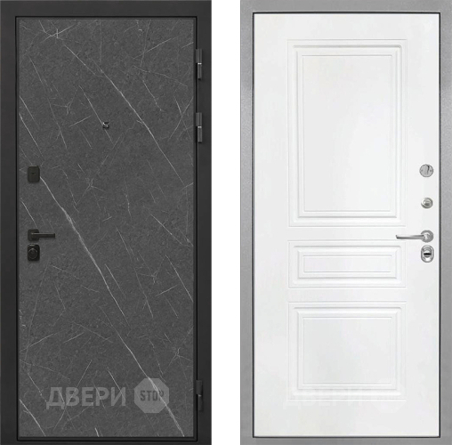 Входная металлическая Дверь Интекрон (INTECRON) Профит Black Гранит Лава Оникс ФЛ-243 Белый матовый в Пущино
