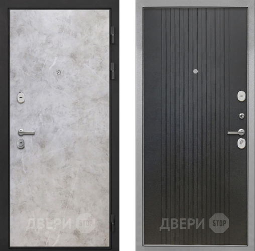 Входная металлическая Дверь Интекрон (INTECRON) Гектор Мрамор Светлый ФЛ-295 Лофт черный в Пущино