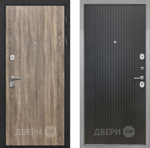 Входная металлическая Дверь Интекрон (INTECRON) Гектор Дуб Турин ФЛ-295 Лофт черный в Пущино
