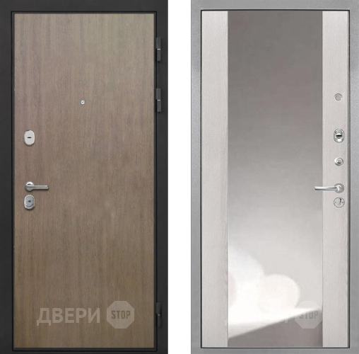 Входная металлическая Дверь Интекрон (INTECRON) Гектор Венге Коричневый ФЛЗ-516 Зеркало Сосна белая в Пущино