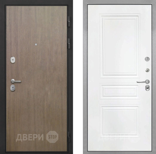 Входная металлическая Дверь Интекрон (INTECRON) Гектор Венге Коричневый ФЛ-243 Белый матовый в Пущино