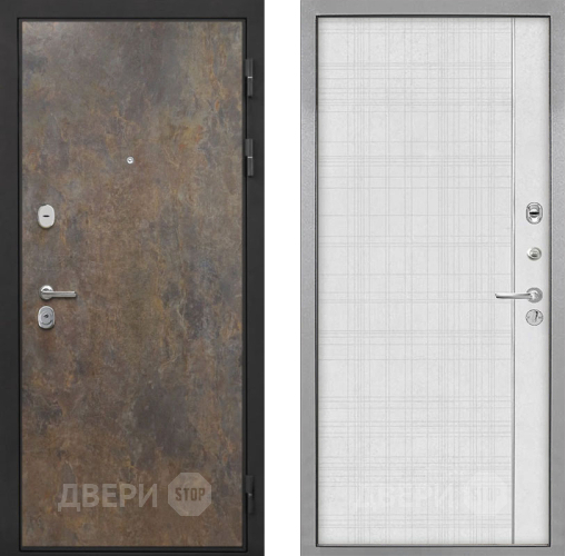 Входная металлическая Дверь Интекрон (INTECRON) Гектор Гранж В-07 с молдингом Лофт белый в Пущино