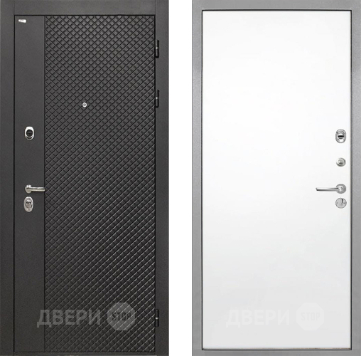 Входная металлическая Дверь Интекрон (INTECRON) Олимпия Black 4К Гладкая Силк Сноу в Пущино