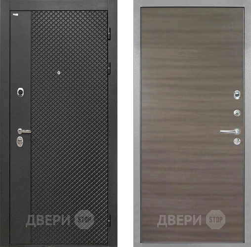 Входная металлическая Дверь Интекрон (INTECRON) Олимпия Black 4К Гладкая Дуб тоскано поперечный в Пущино