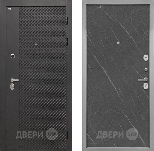 Входная металлическая Дверь Интекрон (INTECRON) Олимпия Black 4К Гладкая Гранит лава оникс в Пущино