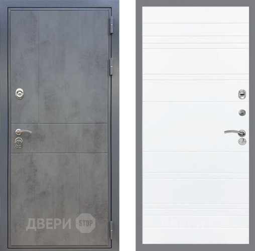 Входная металлическая Дверь Рекс (REX) ФЛ-290 Line Силк Сноу в Пущино