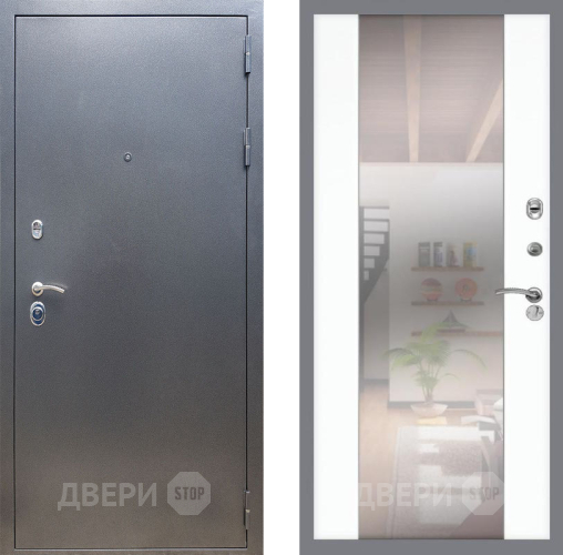 Входная металлическая Дверь Рекс (REX) 11 СБ-16 Зеркало Силк Сноу в Пущино
