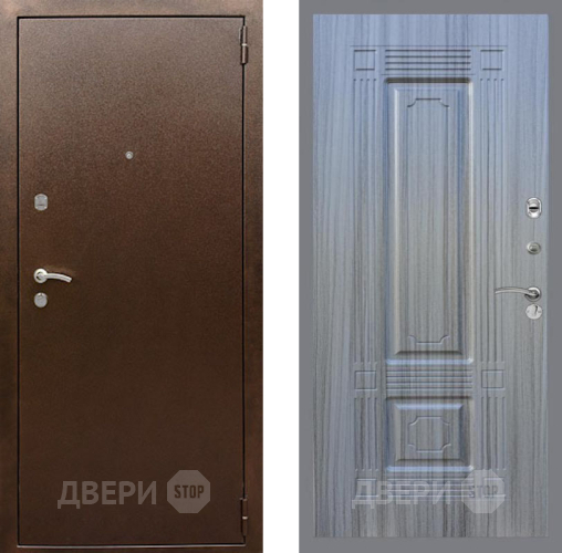 Входная металлическая Дверь Рекс (REX) 1А Медный Антик FL-2 Сандал грей в Пущино
