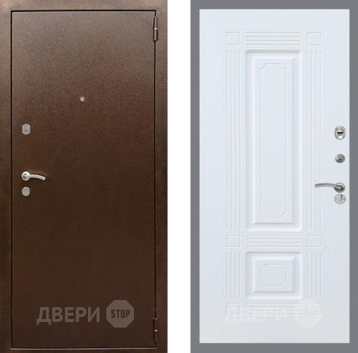 Входная металлическая Дверь Рекс (REX) 1А Медный Антик FL-2 Силк Сноу в Пущино