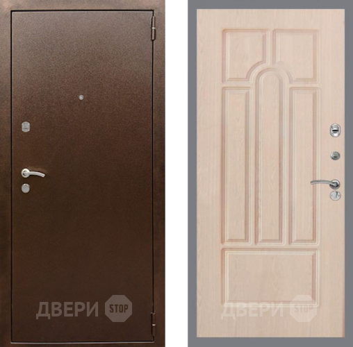 Входная металлическая Дверь Рекс (REX) 1А Медный Антик FL-58 Беленый дуб в Пущино