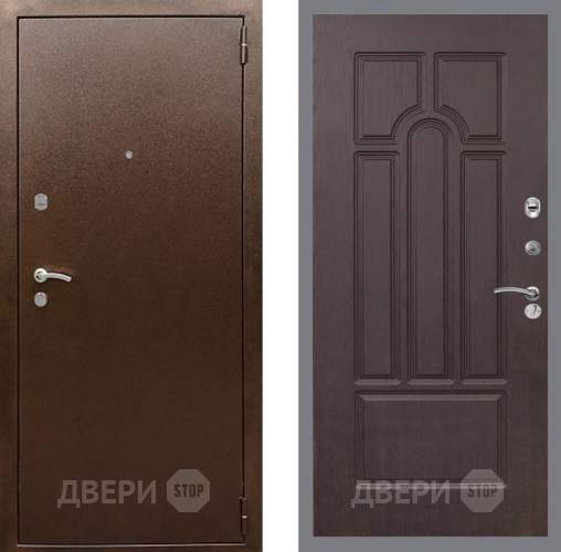 Входная металлическая Дверь Рекс (REX) 1А Медный Антик FL-58 Венге в Пущино