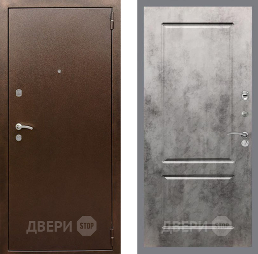Входная металлическая Дверь Рекс (REX) 1А Медный Антик FL-117 Бетон темный в Пущино