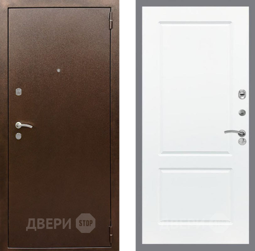 Входная металлическая Дверь Рекс (REX) 1А Медный Антик FL-117 Силк Сноу в Пущино