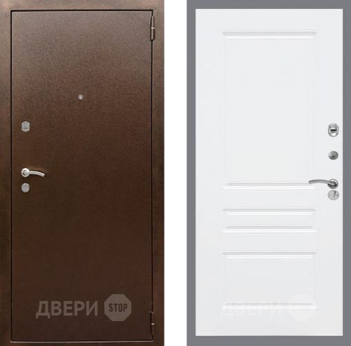 Входная металлическая Дверь Рекс (REX) 1А Медный Антик FL-243 Силк Сноу в Пущино