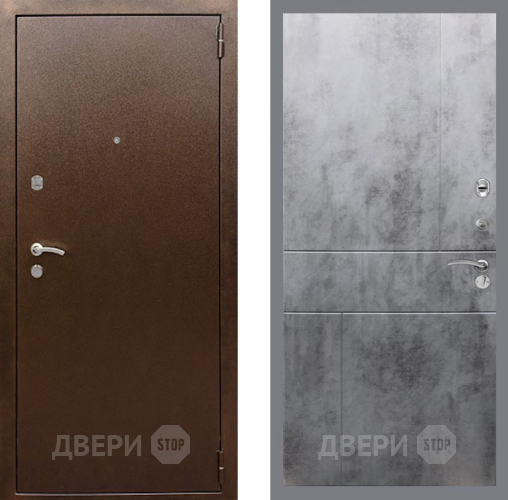 Входная металлическая Дверь Рекс (REX) 1А Медный Антик FL-290 Бетон темный в Пущино