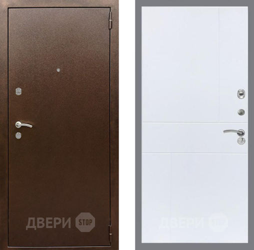 Входная металлическая Дверь Рекс (REX) 1А Медный Антик FL-290 Силк Сноу в Пущино