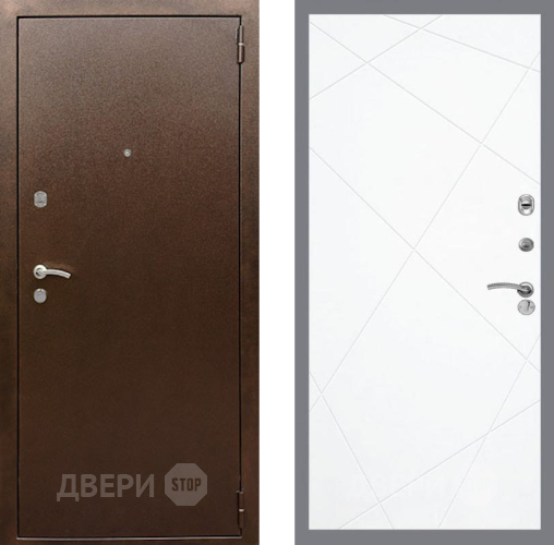 Входная металлическая Дверь Рекс (REX) 1А Медный Антик FL-291 Силк Сноу в Пущино