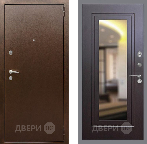 Входная металлическая Дверь Рекс (REX) 1А Медный Антик FLZ-120 Венге в Пущино