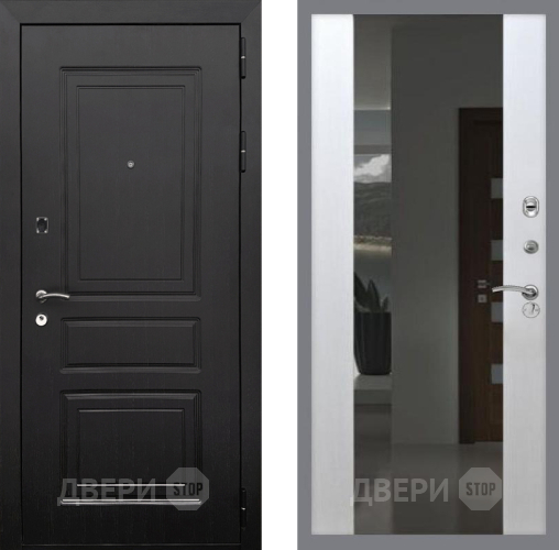 Входная металлическая Дверь Рекс (REX) 6 Венге СБ-16 Зеркало Белый ясень в Пущино