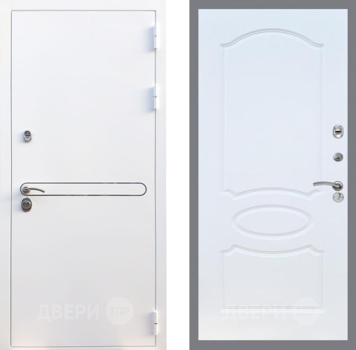 Входная металлическая Дверь Рекс (REX) 27 FL-128 Белый ясень в Пущино
