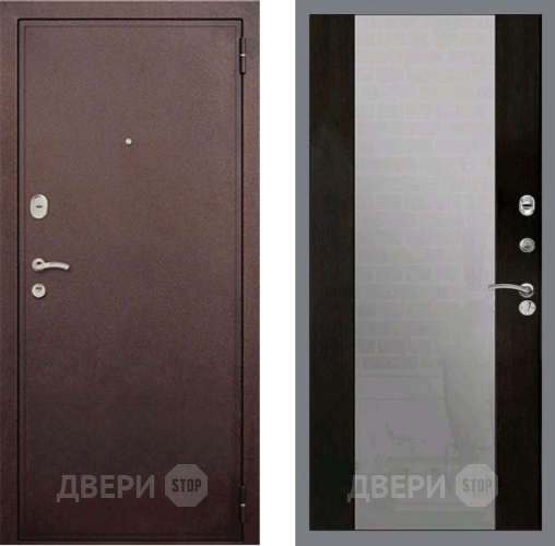 Входная металлическая Дверь Рекс (REX) 2 Медный Антик СБ-16 Зеркало Венге в Пущино