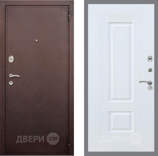 Входная металлическая Дверь Рекс (REX) 2 Медный Антик FL-2 Силк Сноу в Пущино