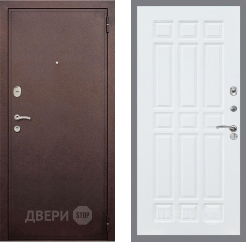 Входная металлическая Дверь Рекс (REX) 2 Медный Антик FL-33 Силк Сноу в Пущино