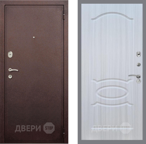 Входная металлическая Дверь Рекс (REX) 2 Медный Антик FL-128 Сандал белый в Пущино