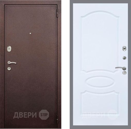 Входная металлическая Дверь Рекс (REX) 2 Медный Антик FL-128 Силк Сноу в Пущино