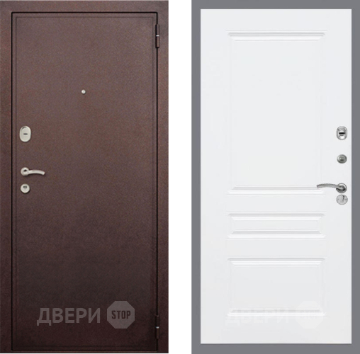 Входная металлическая Дверь Рекс (REX) 2 Медный Антик FL-243 Силк Сноу в Пущино