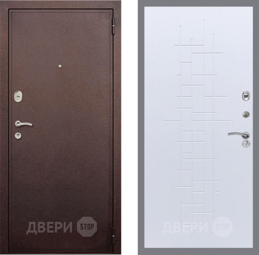 Входная металлическая Дверь Рекс (REX) 2 Медный Антик FL-289 Белый ясень в Пущино
