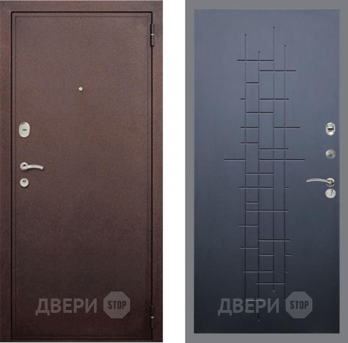 Входная металлическая Дверь Рекс (REX) 2 Медный Антик FL-289 Ясень черный в Пущино
