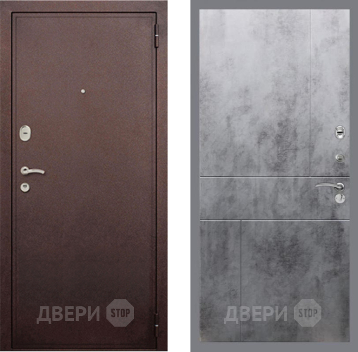 Входная металлическая Дверь Рекс (REX) 2 Медный Антик FL-290 Бетон темный в Пущино