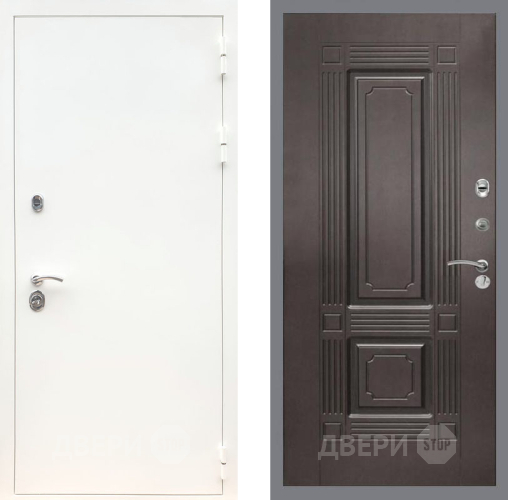 Входная металлическая Дверь Рекс (REX) 5 Белая Шагрень FL-2 Венге в Пущино