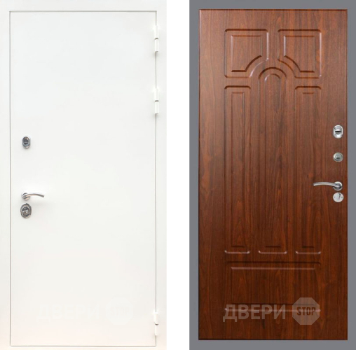 Входная металлическая Дверь Рекс (REX) 5 Белая Шагрень FL-58 Морёная берёза в Пущино
